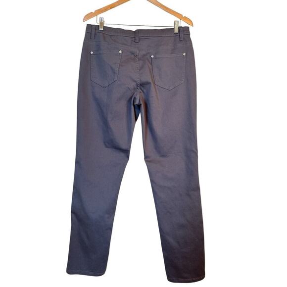 Venus Women Embellished Rhinestone Stretch Straight Pants Size 14 Dark Gray NWT - Picture 5 of 8